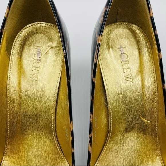 J.Crew Made in Italy Leopard Print Patent Leather Pump Heels, Sz 8 - Picture 6 of 12